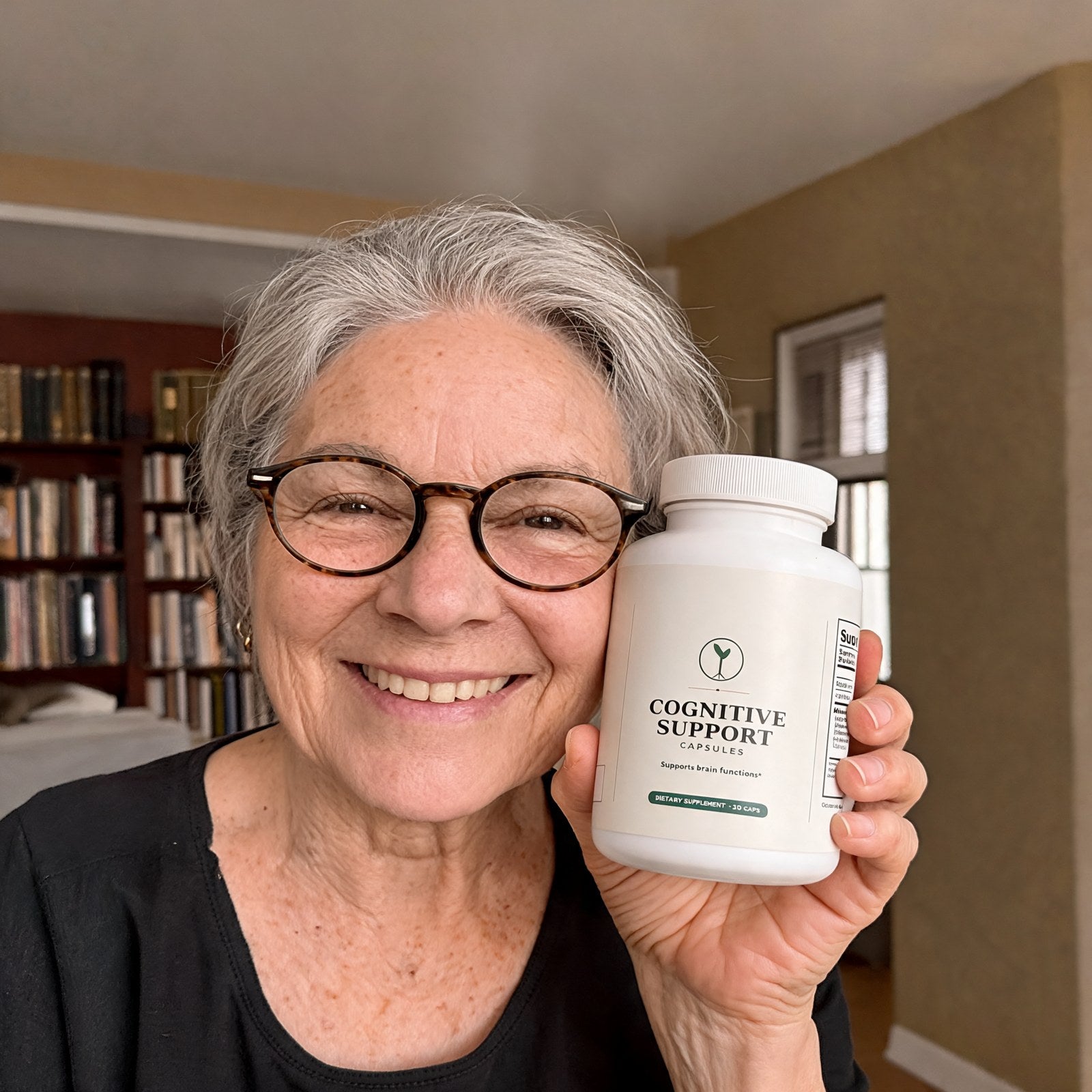 Customer holding Shay Wellness Co. supplement bottle